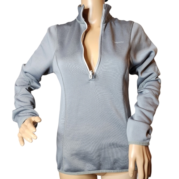 Patagonia women's 1/4 zip fleece lined grey pullover.  Small. - Picture 4 of 16